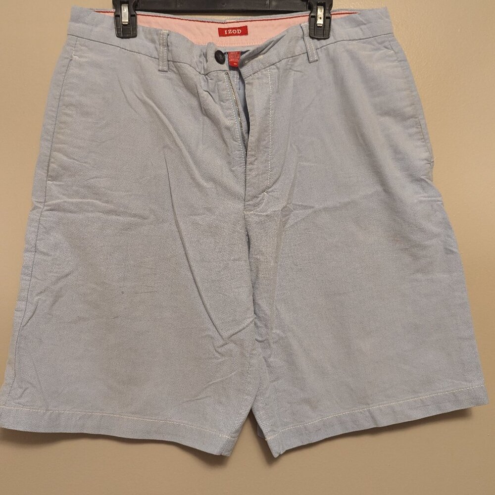 Izod Flat Front Chino Shorts, 34